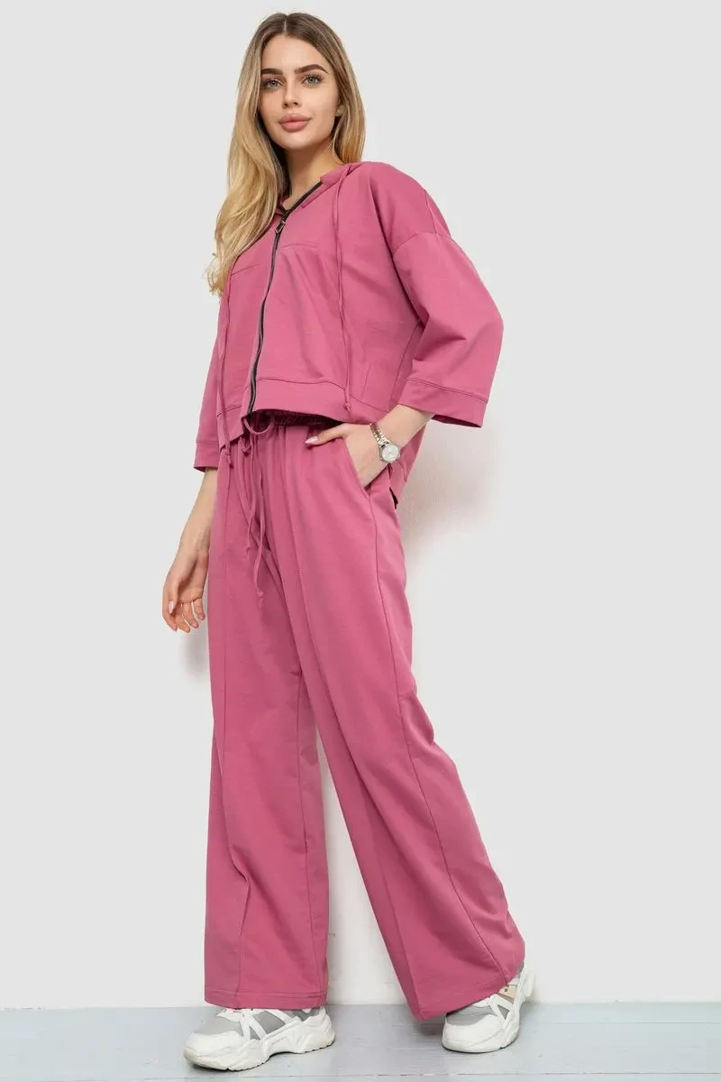 Спорт костюм жіночий двонитка, колір темно-пудровий, 102R5247 3