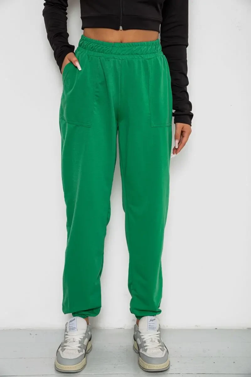 Спортивні штани жіночі, колір зелений, 238R347-1