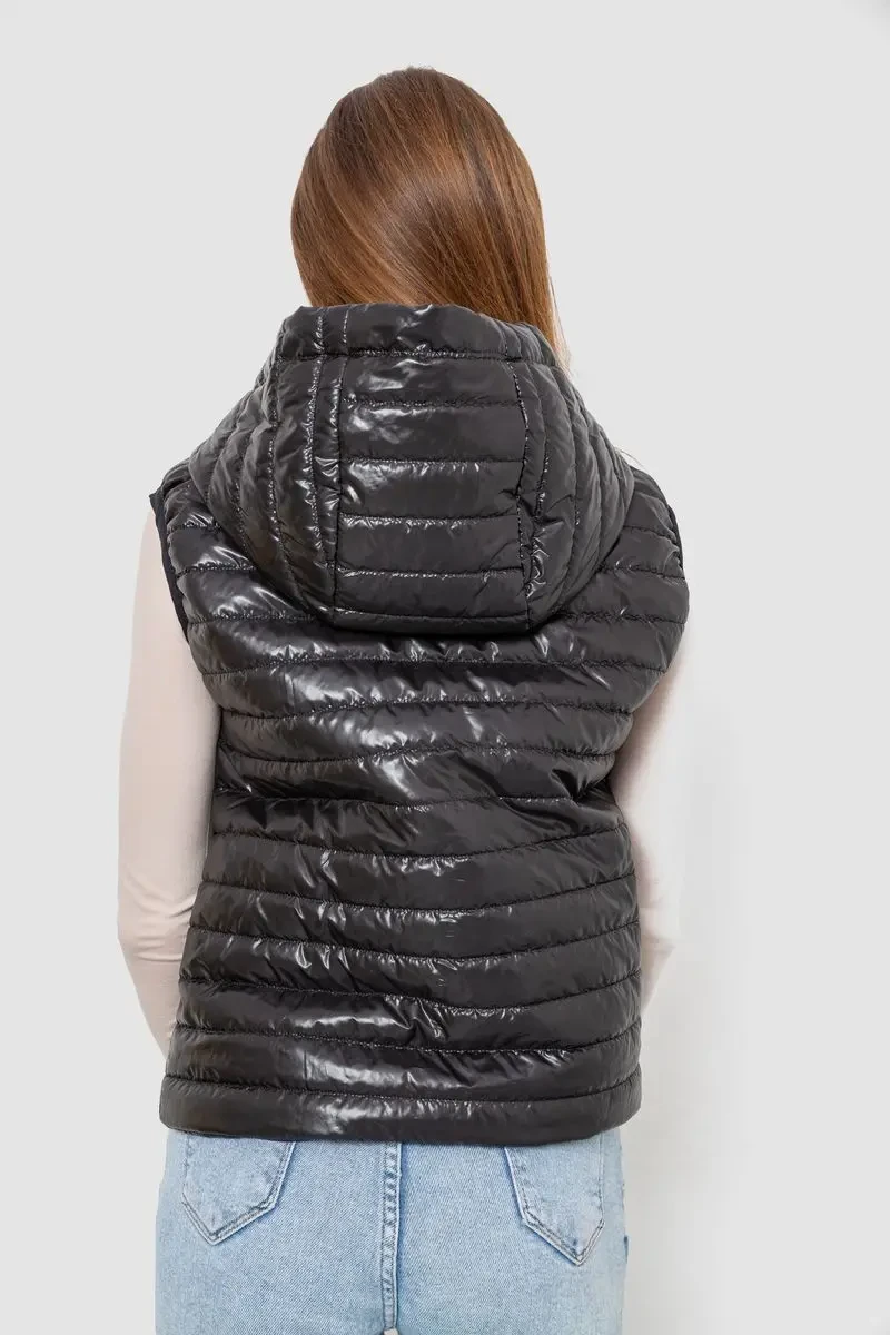 Жилетка жіноча дута, колір чорний, 102R380 4
