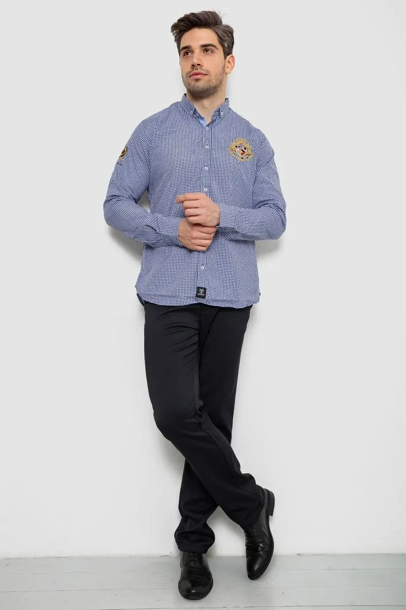 Сорочка чоловіча в клітинку, колір синій, 214R9030 2