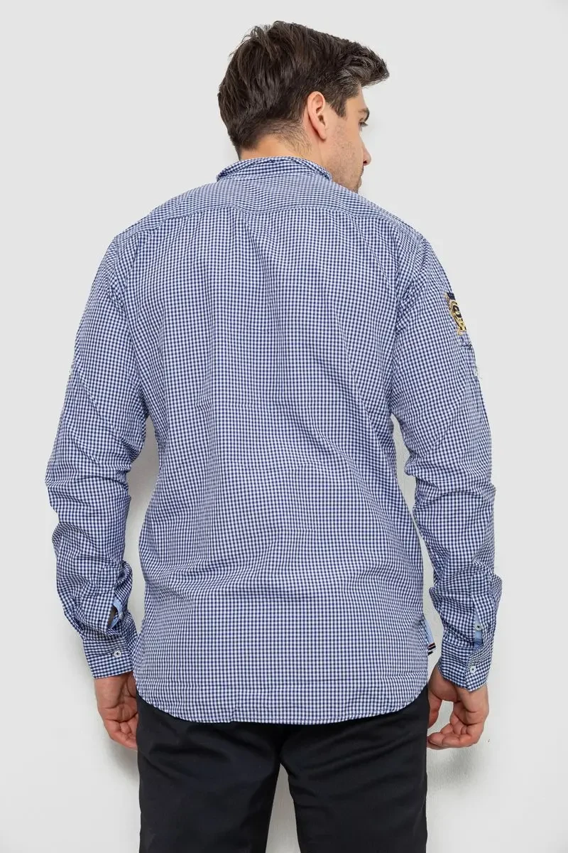 Сорочка чоловіча в клітинку, колір синій, 214R9030 4