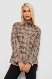 Сорочка жіноча в клітинку, колір мокко, 244R1070-3