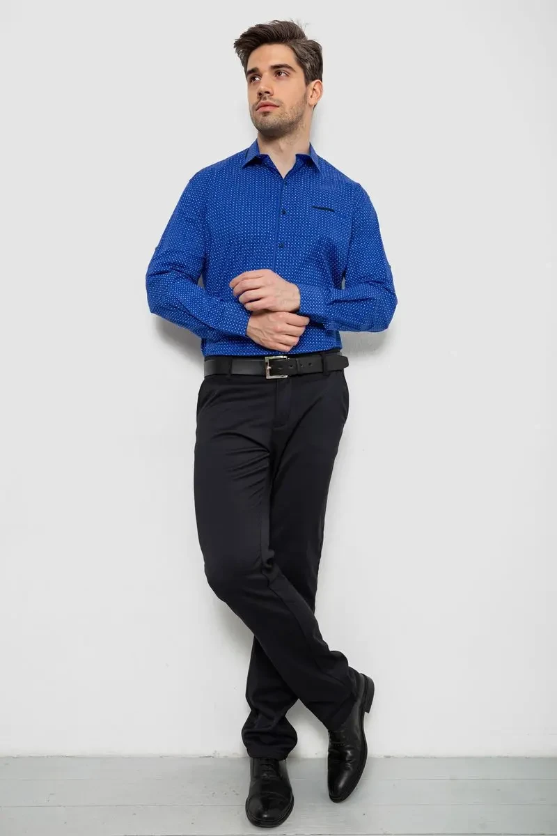 Сорочка чоловіча з принтом, колір електрик, 214R7497 3