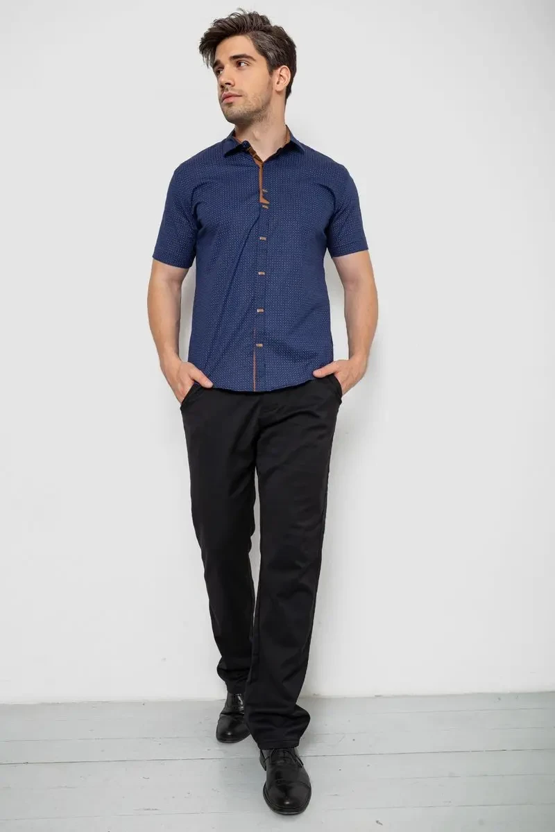 Сорочка чоловіча з принтом, колір синій, 214R7021 2