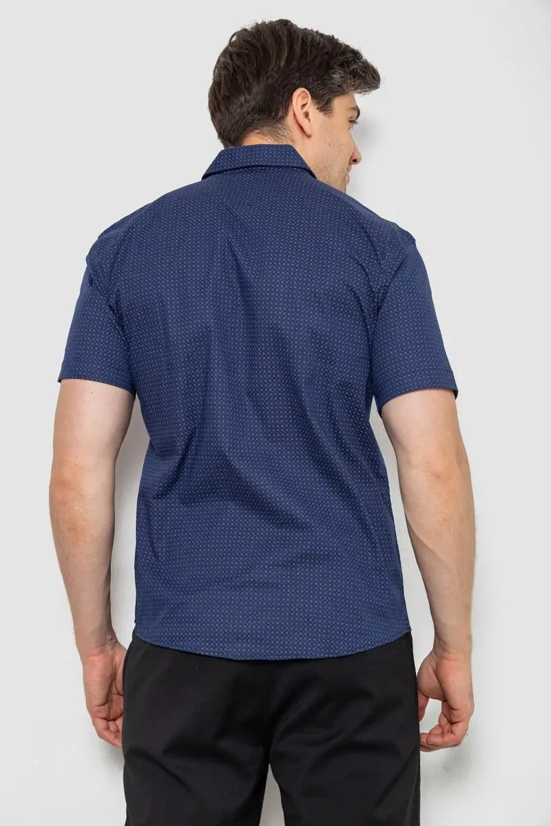 Сорочка чоловіча з принтом, колір синій, 214R7021 4