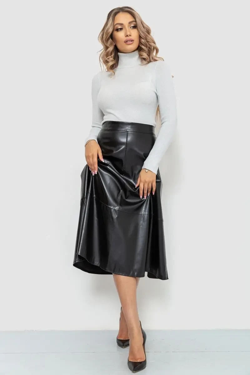 Гольф жіночий трикотажний в рубчик, колір світло-сірий, 204R057 2