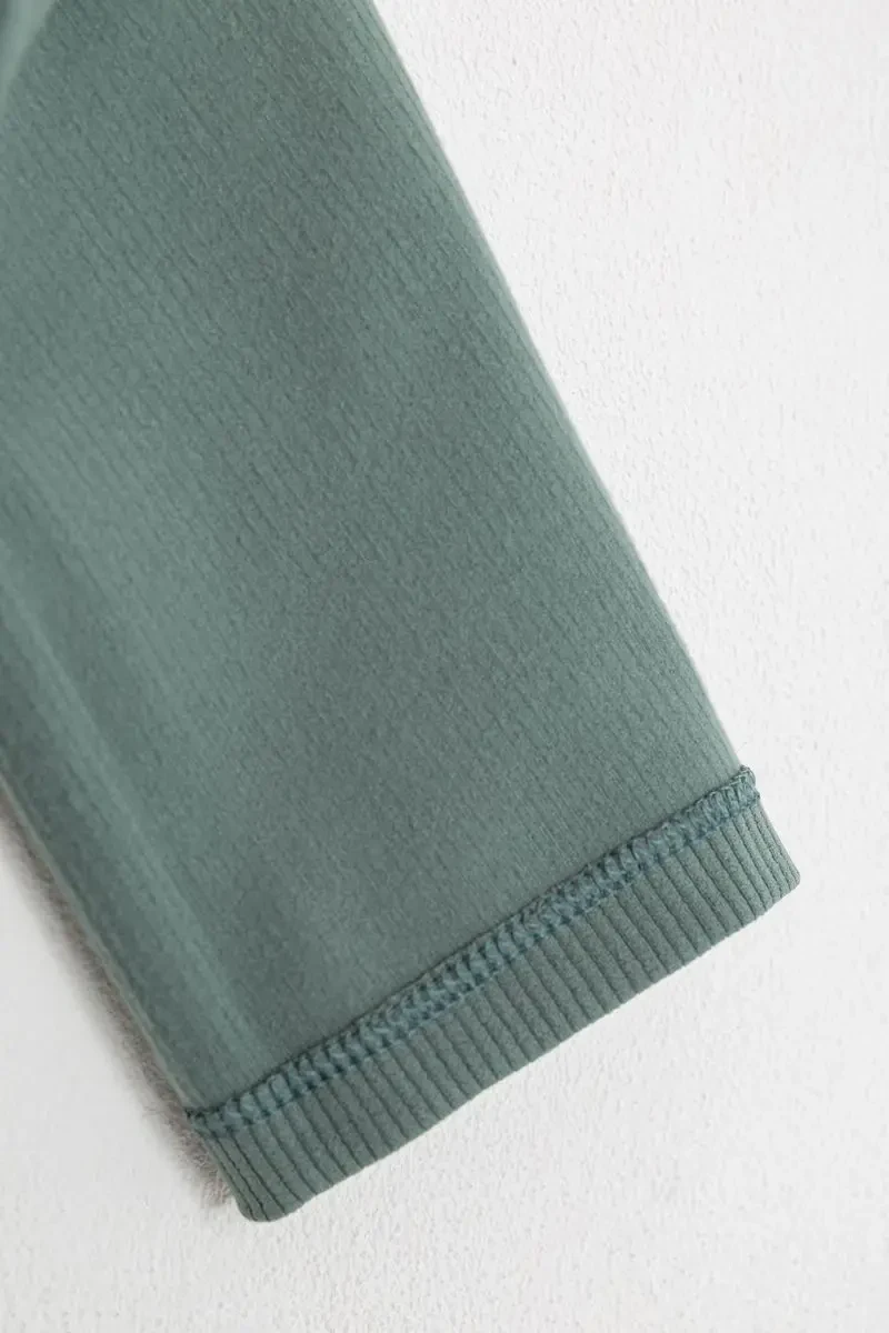 Лосини однотонні у рубчик утеплені на флісі, колір оливковий, 238R605 6