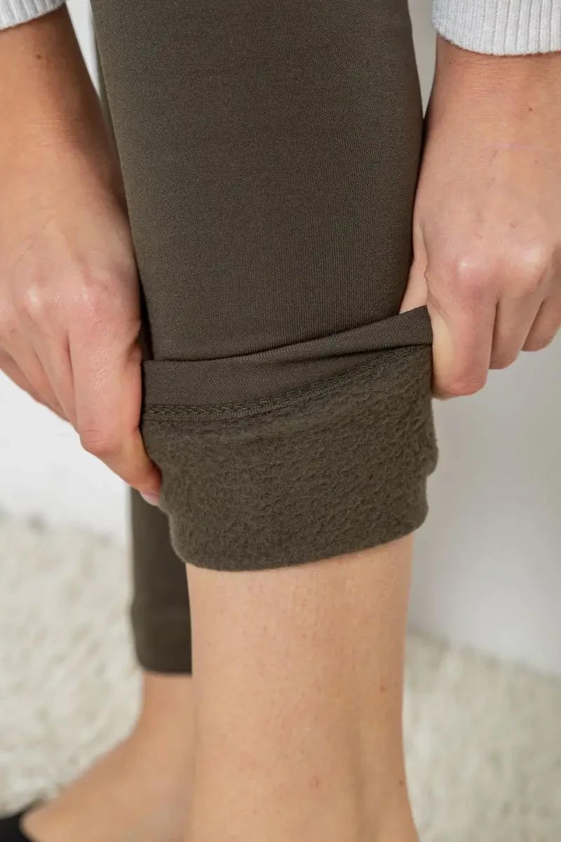 Лосини утеплені на флісі, колір темно-оливковий, 243R051 6