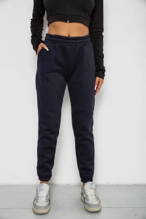 Спортивні штани жіночі на флісі, колір темно-синій, 238R57012