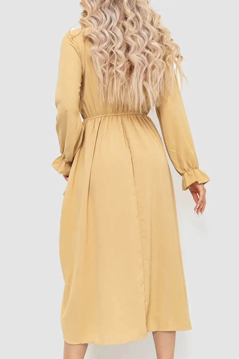 Ошатне плаття, колір бежевий, 204R601 4