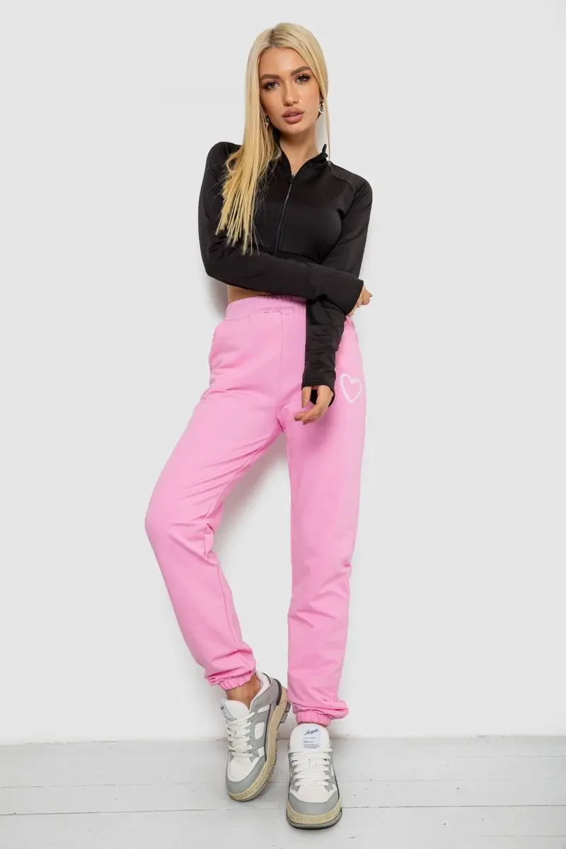 Спортивні штани жіночі, колір рожевий, 238R324 2