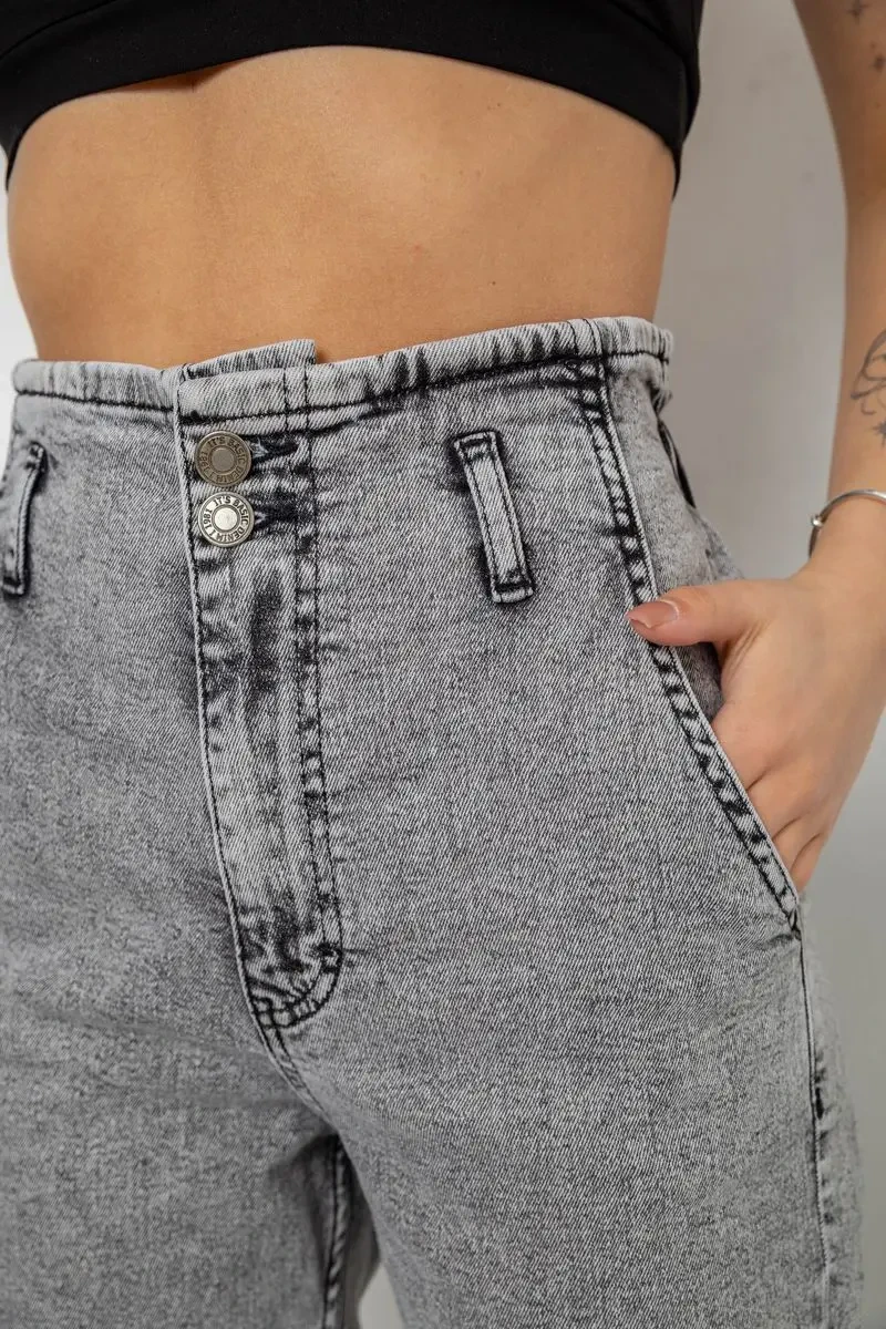 Джинси жіночі Mom-fit, колір сірий, 244R1640S20 5