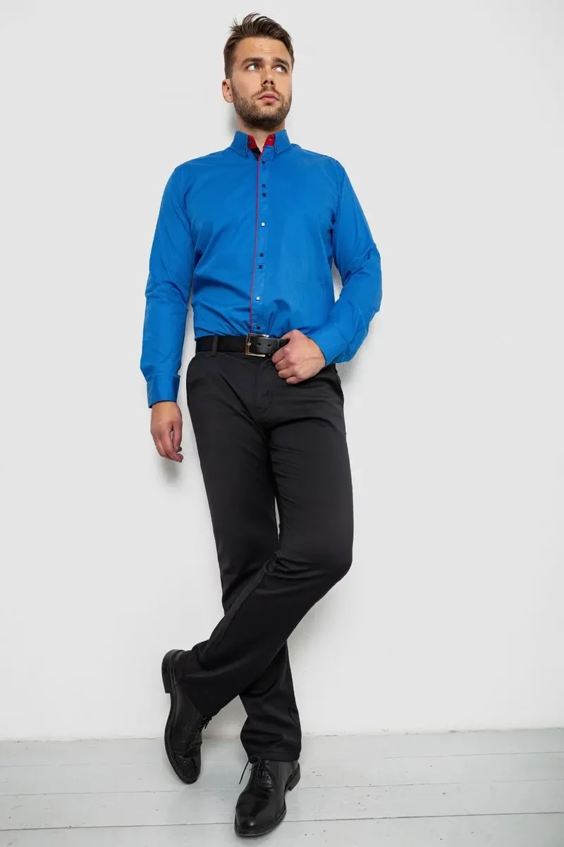 Сорочка чоловіча з принтом, колір синій, 214R3092 2