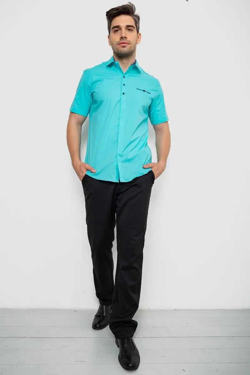 Сорочка чоловіча класична, колір бірюзовий, 214R7114-1 2