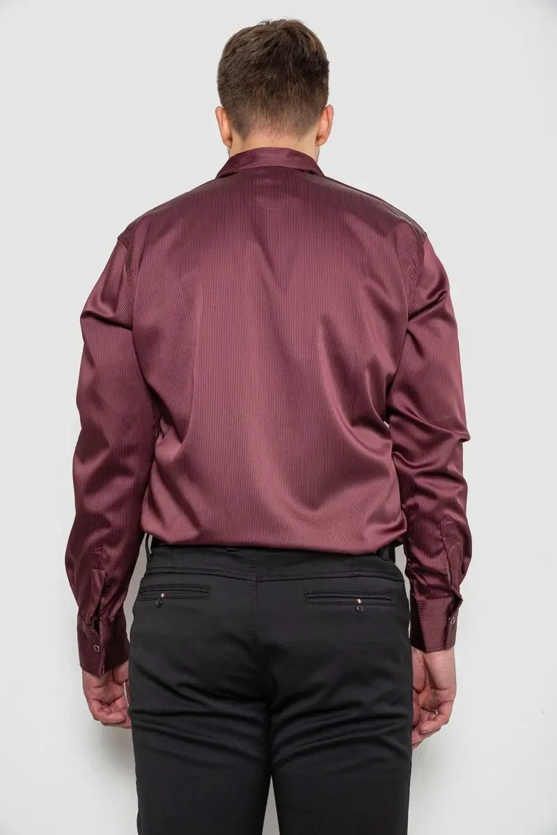 Сорочка чоловіча, колір бордовий, 214R3061 4