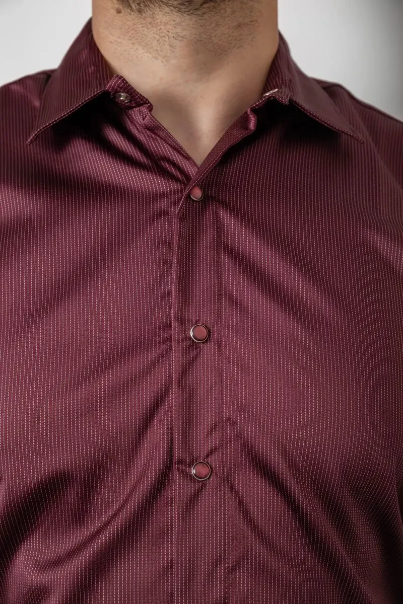 Сорочка чоловіча, колір бордовий, 214R3061 5