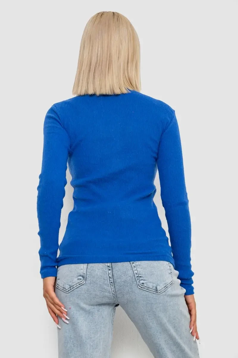 Гольф жіночий однотонний в рубчик, колір електрик, 238R803 4