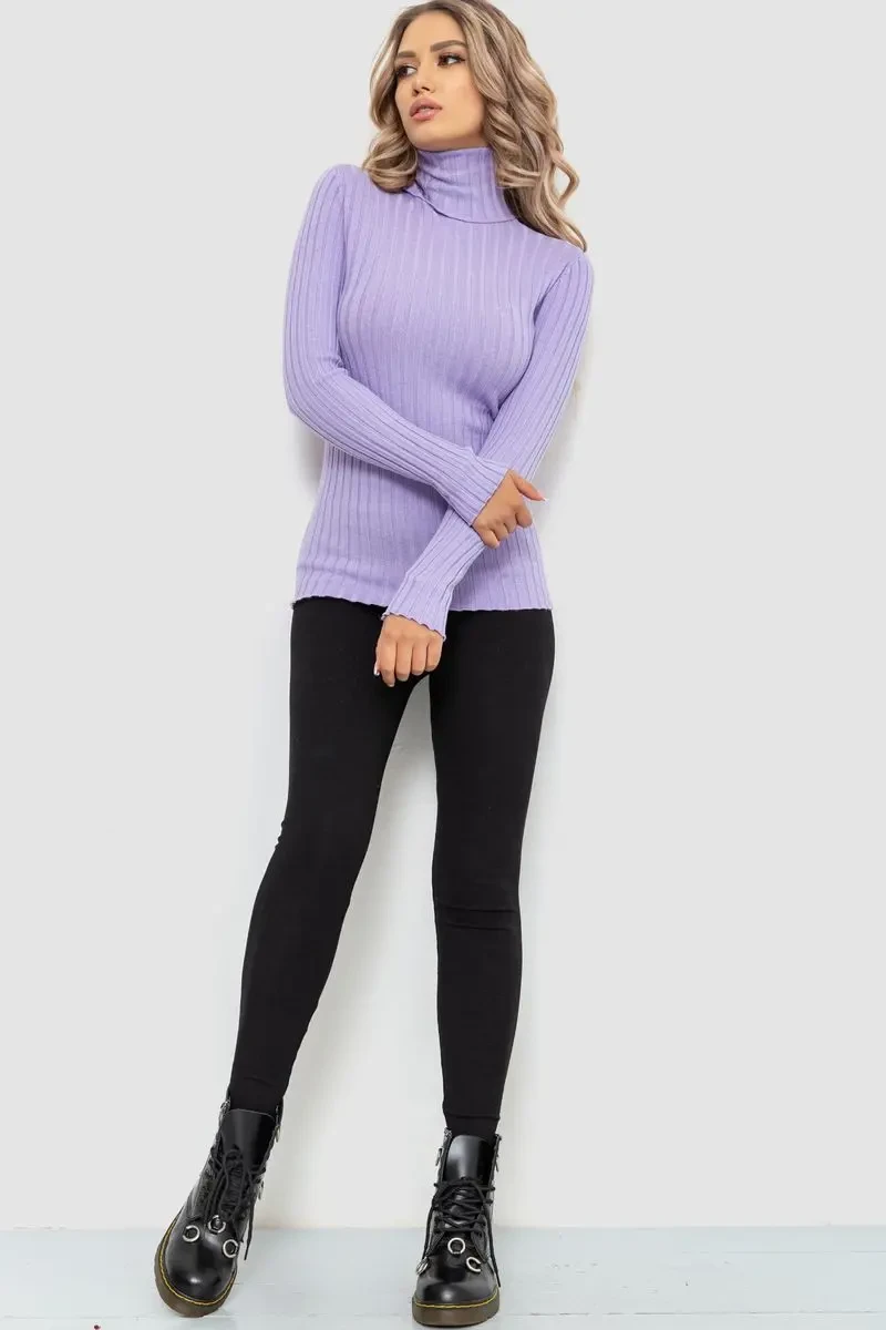 Гольф жіночий однотонний, колір бузковий, 204R043 2