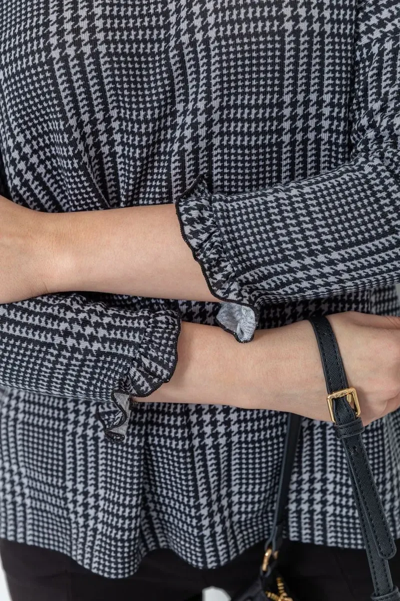 Жіноча кофта, колір сіро-чорний, 244R047-1 5