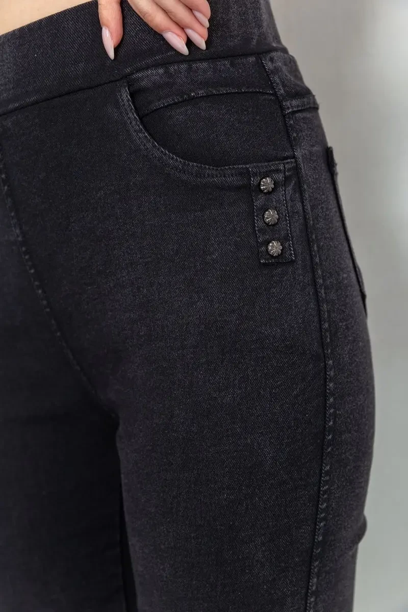 Легінси стрейч, колір чорний, 244R8270 5