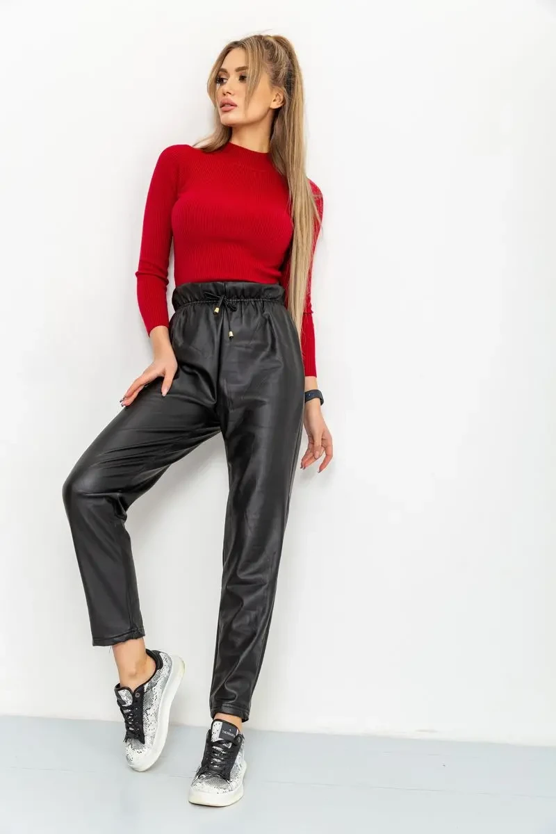 Лосини жіночі шкірозамінник, колір чорний, 164R669 2