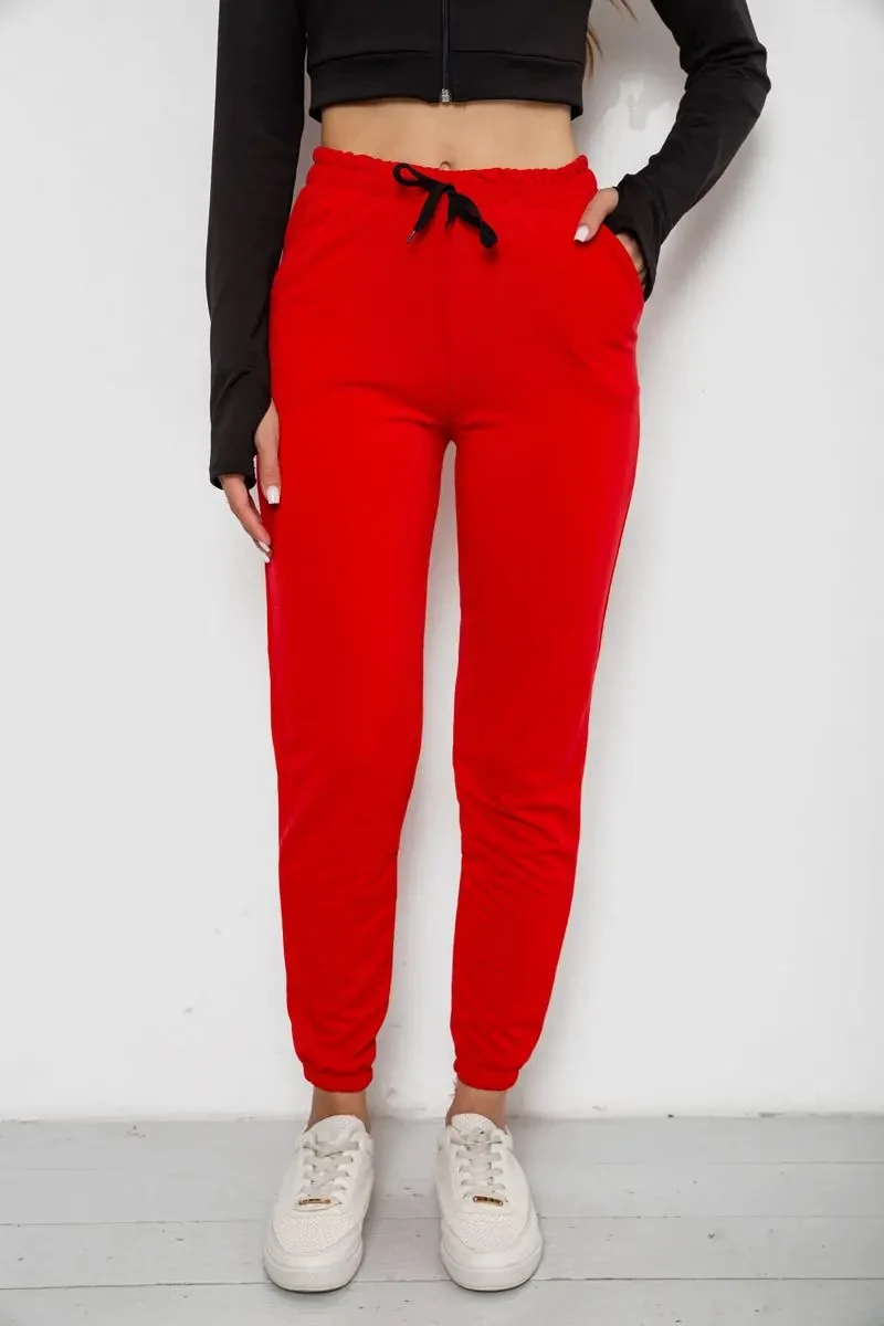 Спортивні штани жіночі, колір червоний, 238R345