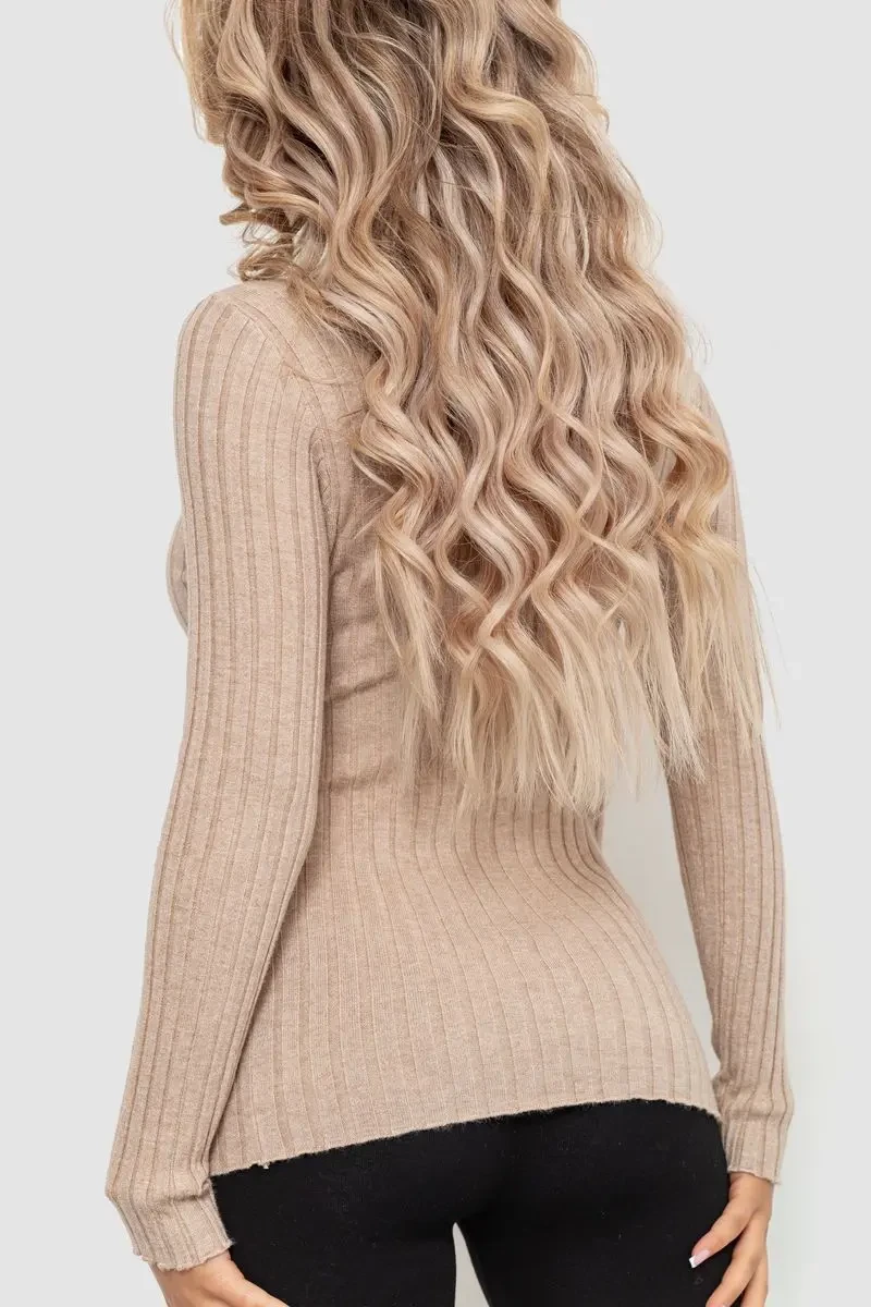 Гольф жіночий однотонний, колір бежевий, 204R043 4