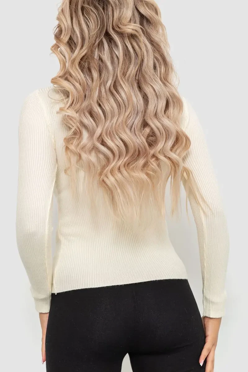 Гольф жіночий в рубчик, колір кремовий, 204R051 4