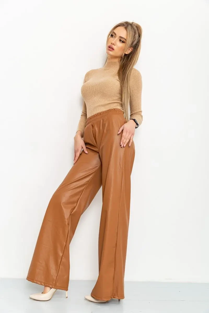 Лосіни жіночі на флісі, колір коричневий, 164R82 2