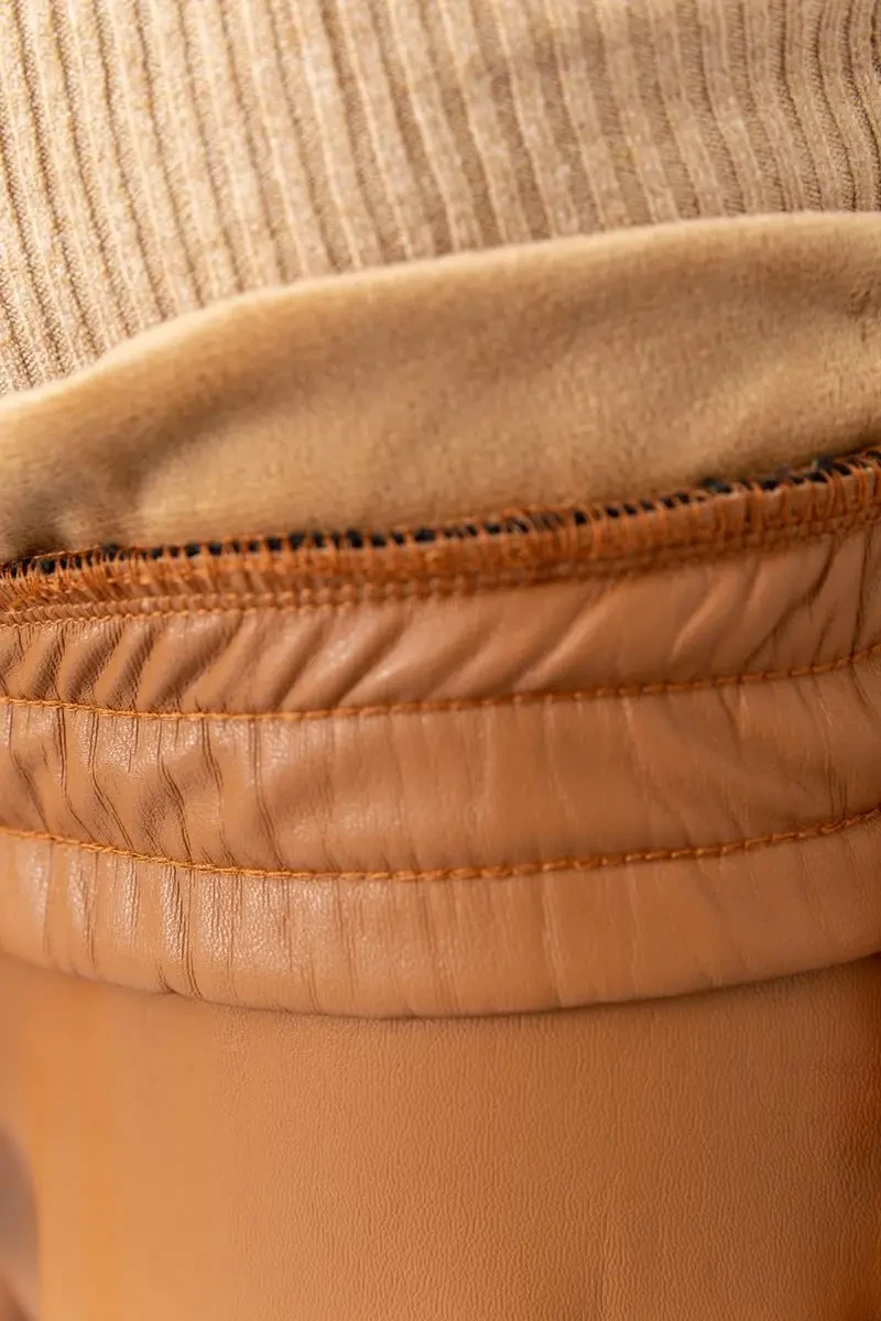 Лосіни жіночі на флісі, колір коричневий, 164R82 6