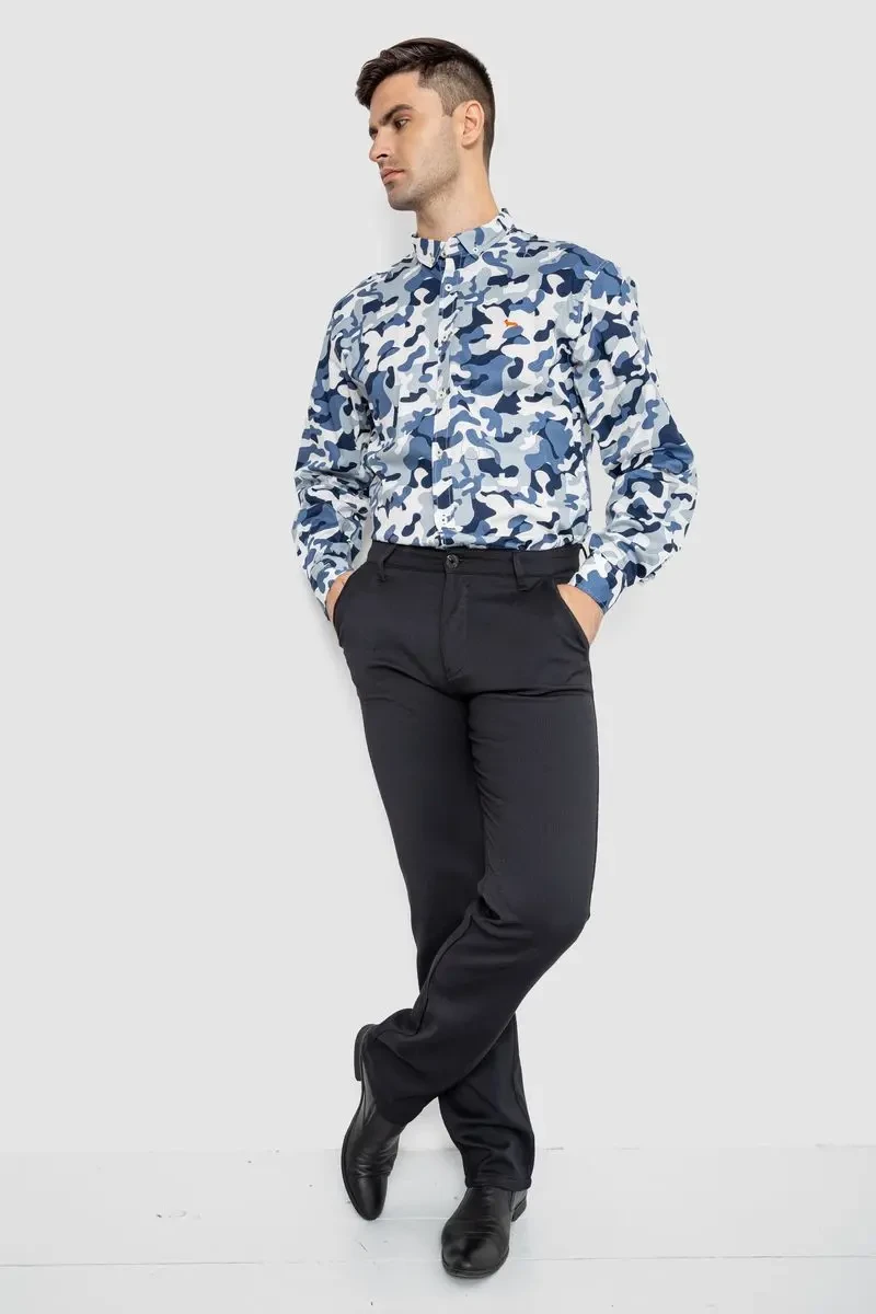 Сорочка чоловіча повсякденна, колір біло-синій, 247R405 2