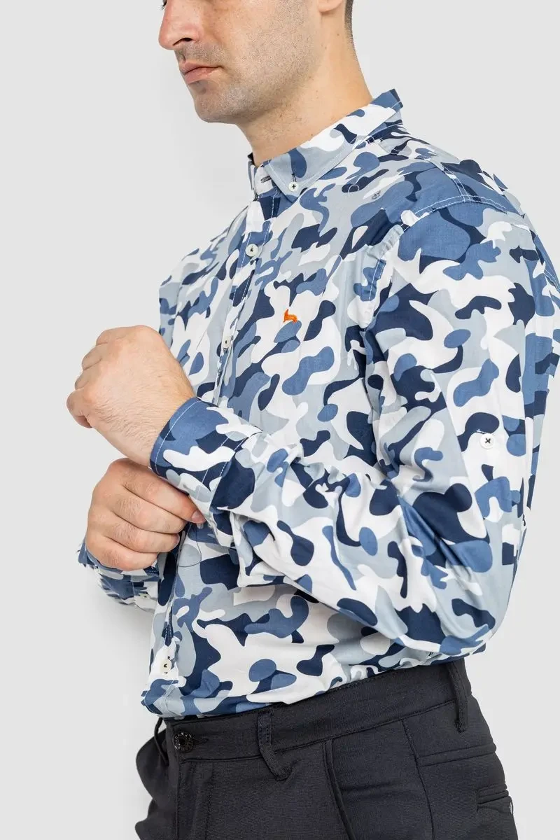 Сорочка чоловіча повсякденна, колір біло-синій, 247R405 3