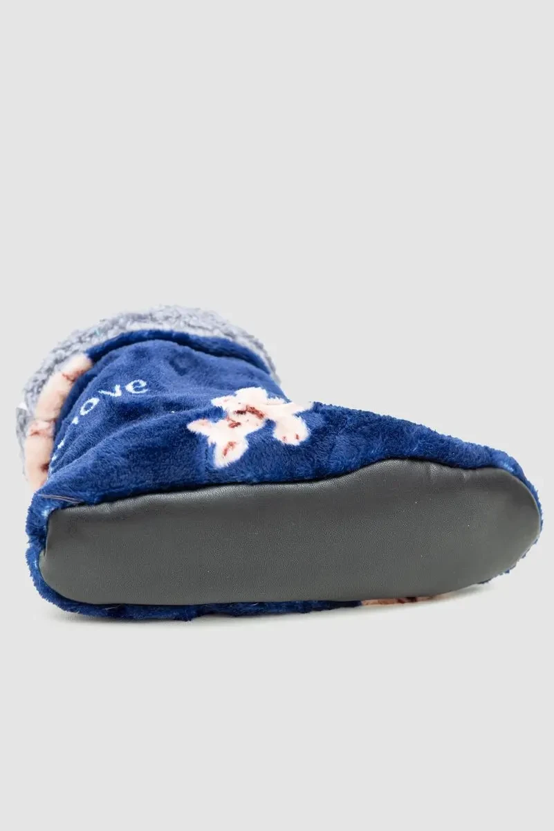 Капці-чобітки домашні плюшеві, колір синьо-сірий, 102R1004-1 4