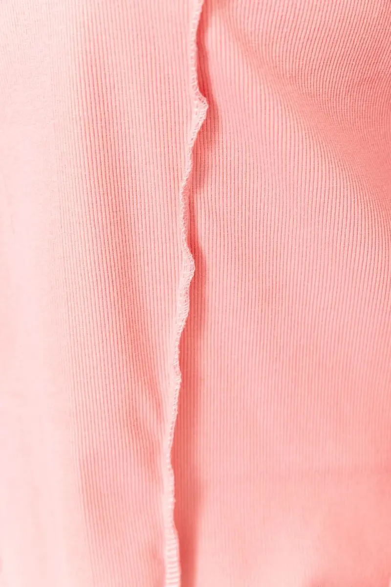 Жіночий лонгслів в рубчик, колір рожевий, 102R325-1 5