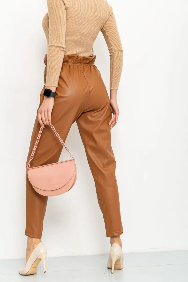 Лосини жіночі шкірозамінник, колір коричневий, 164R669 4