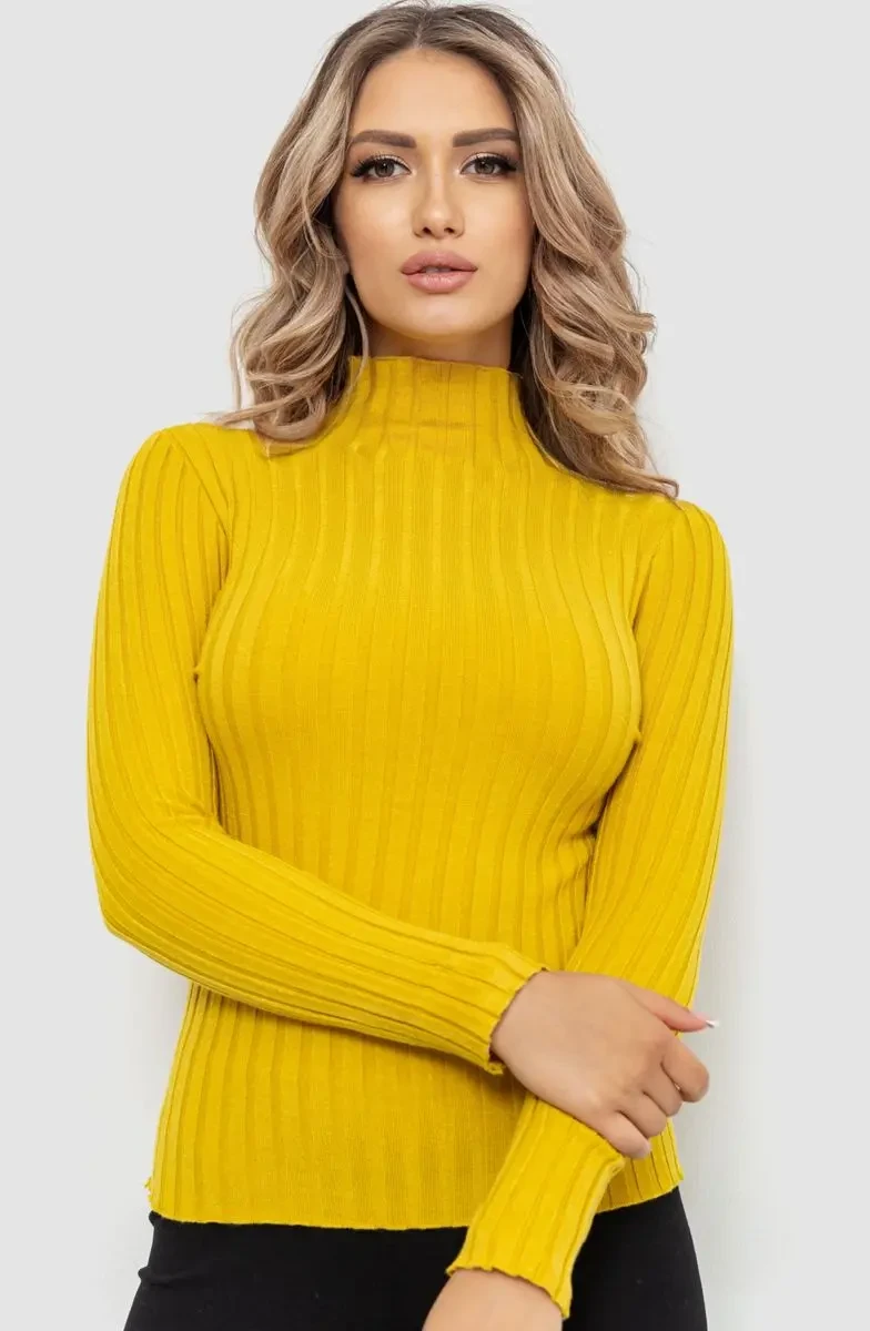 Гольф жіночий однотонний, колір гірчичний, 204R040