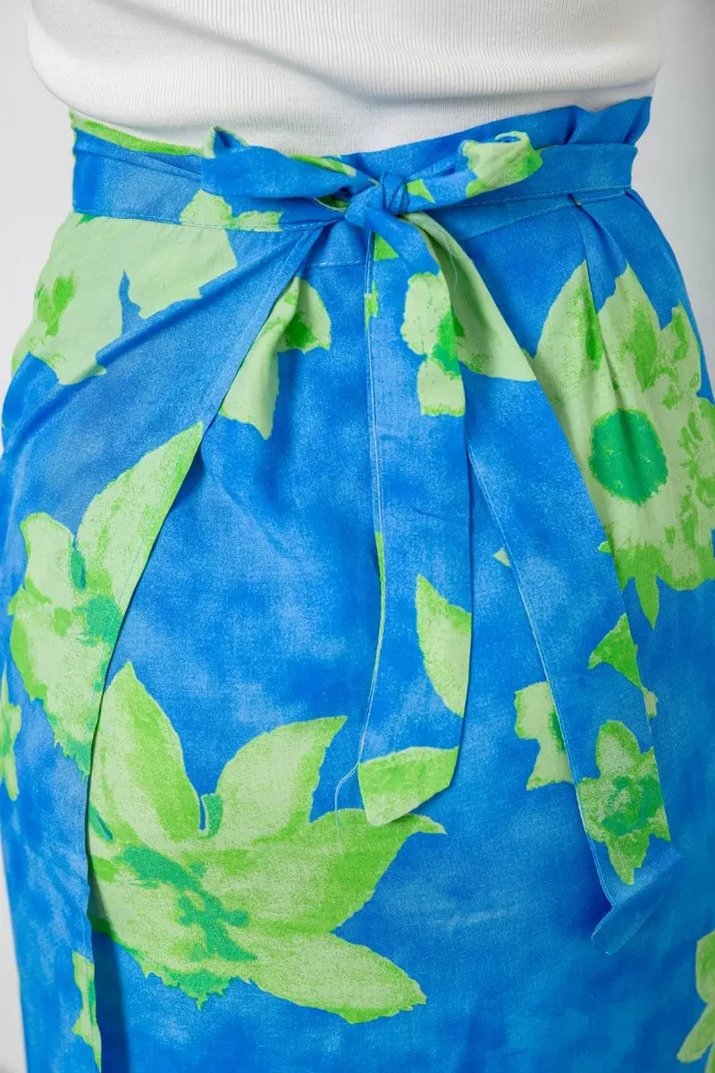 Спідниця вільного крою на запах, колір синьо-зелений, 167R345 5