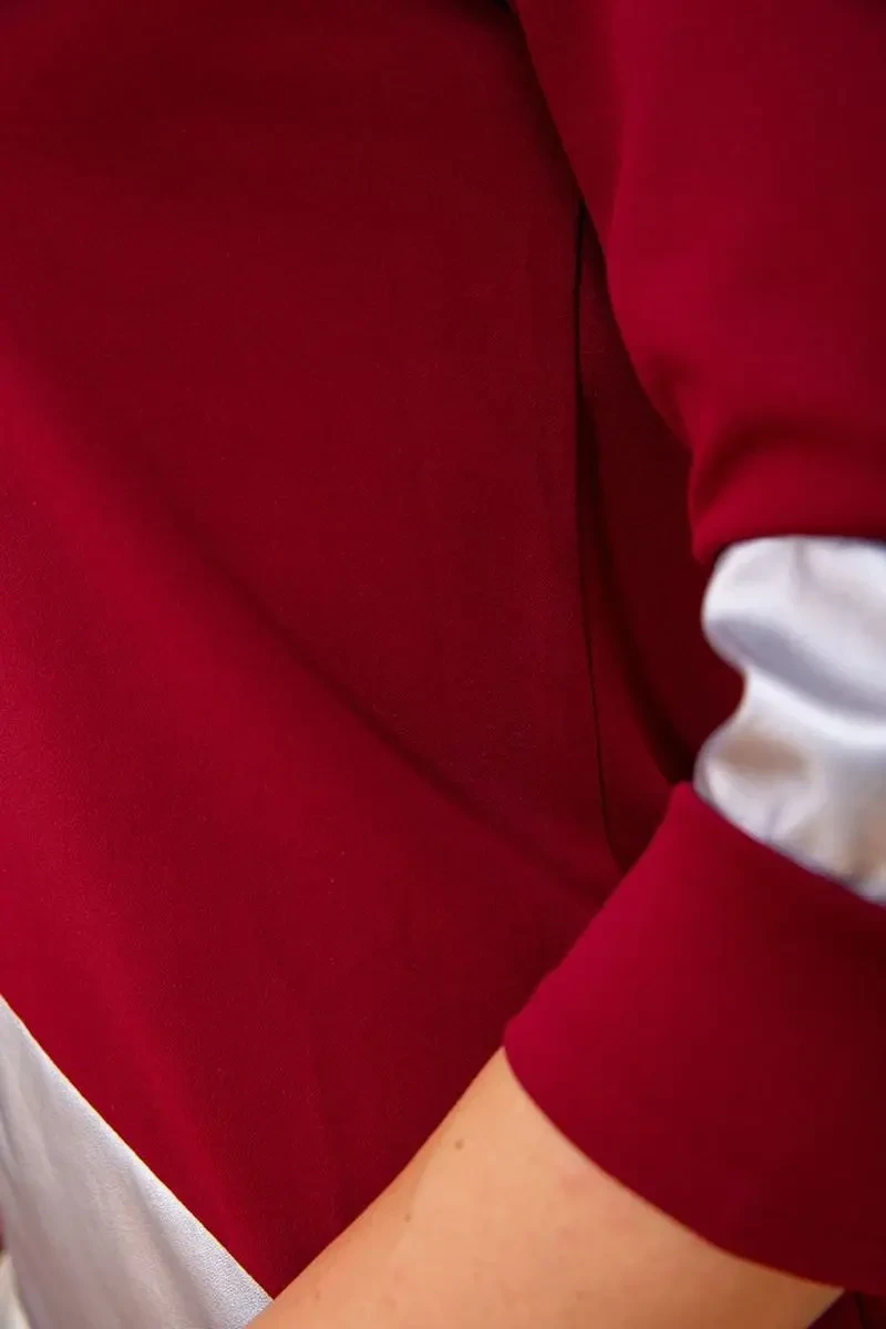 Сукня міні з рукавами 3/4, бордово-сріблястого кольору, 172R008-3 5