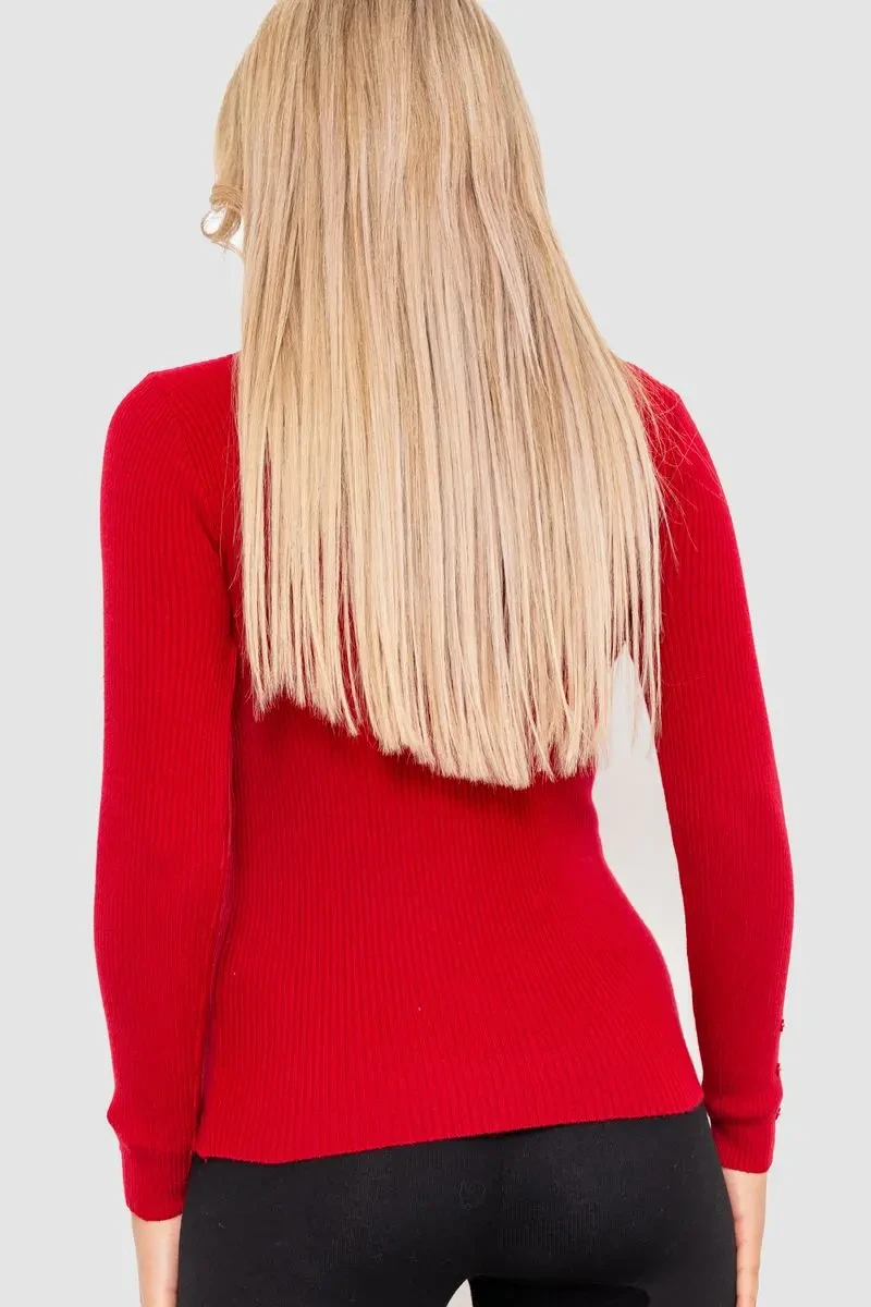 Водолазка жіноча в рубчик, колір бордовий, 204R044 4