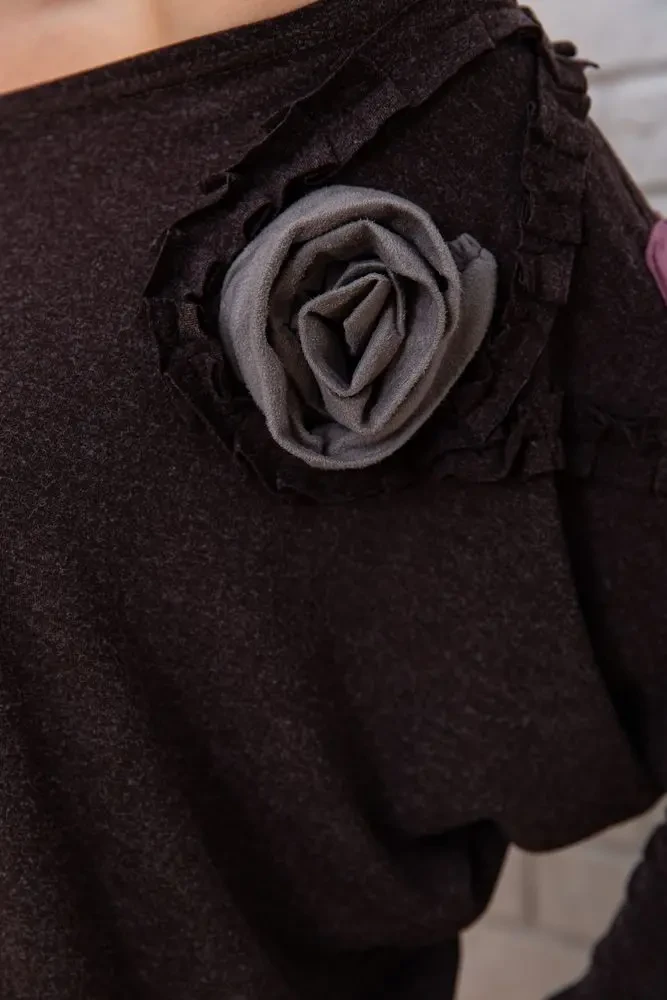 Вовняна приталена сукня, коричнево-розового кольору, 167R147-1 6