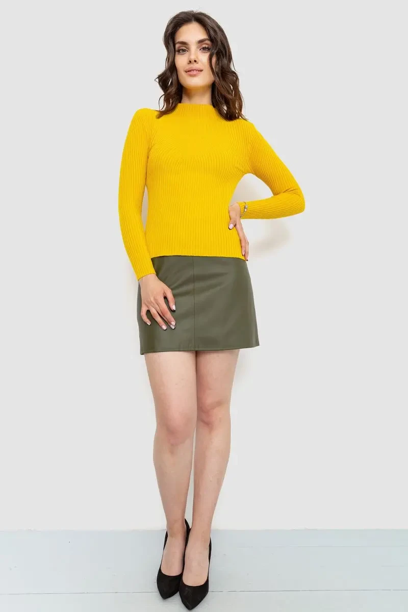 Гольф жіночий однотонний, колір гірчичний, 204R016 2