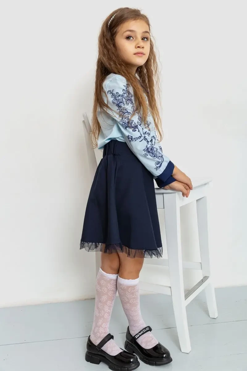 Блузка ошатна для дівчаток, колір синьо-блакитний, 172R026 3