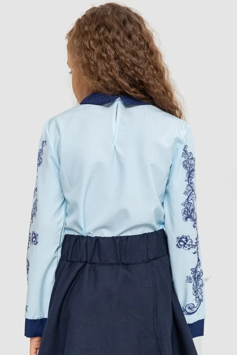 Блузка ошатна для дівчаток, колір синьо-блакитний, 172R026 4
