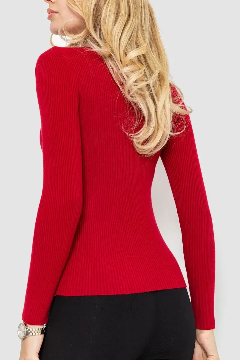 Водолазка жіноча однотонна, колір бордовий, 204R019 4