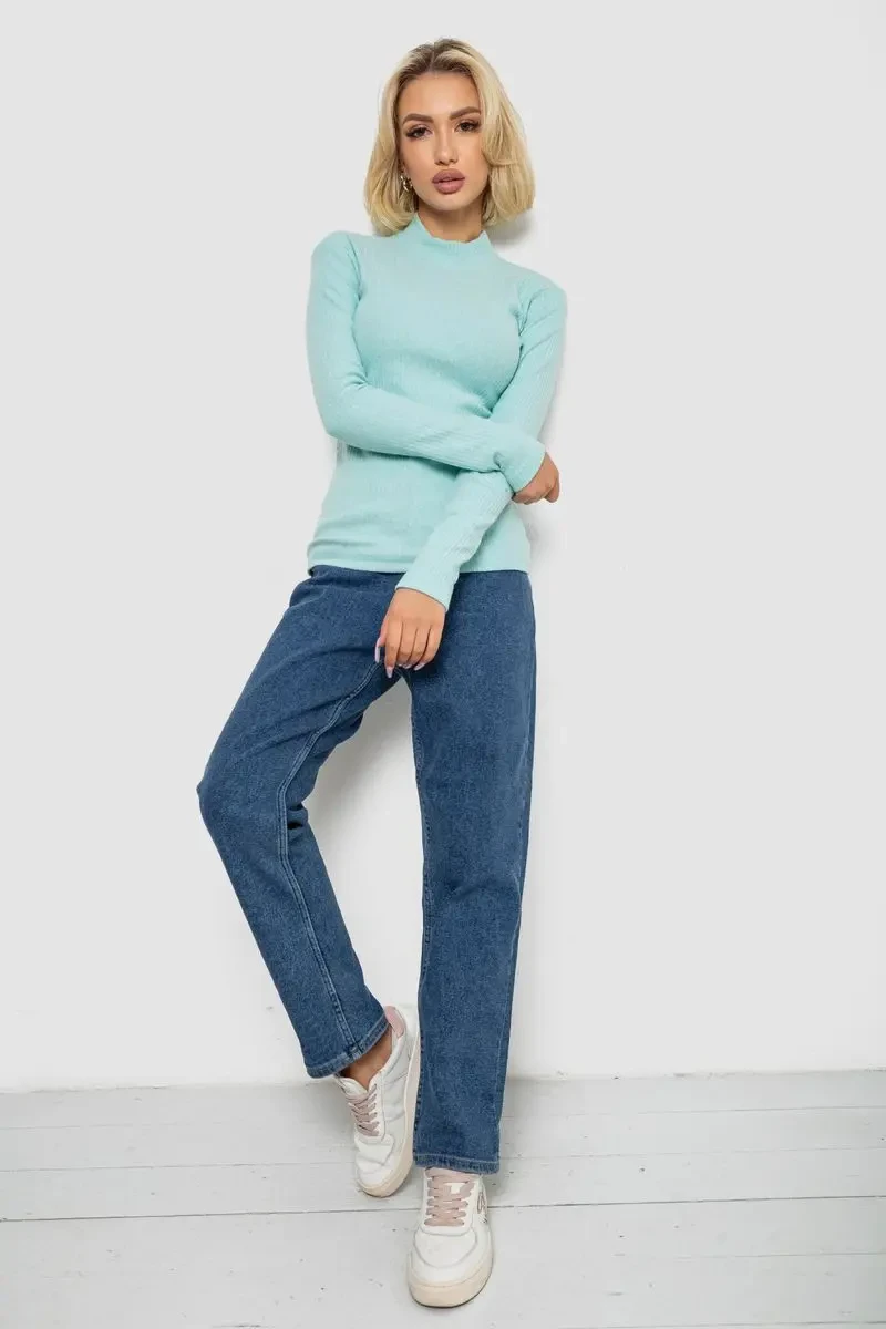 Гольф жіночий однотонний, колір м'ятний, 238R802 2