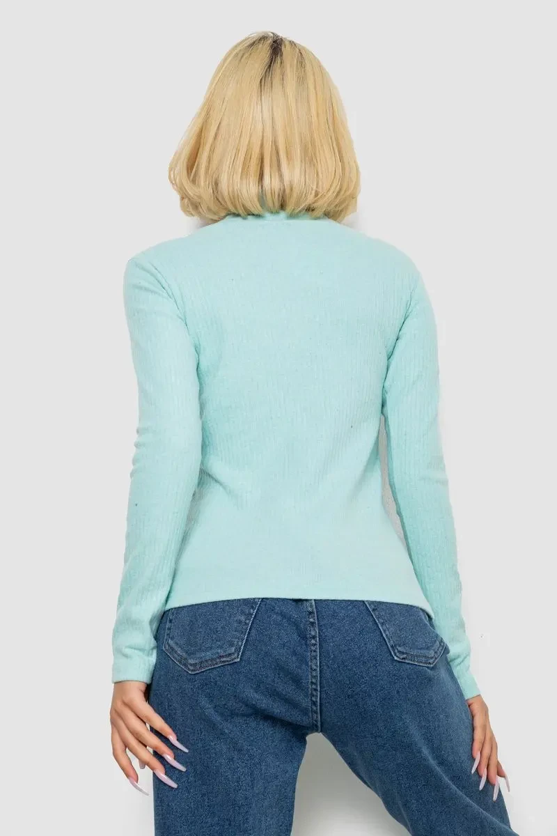 Гольф жіночий однотонний, колір м'ятний, 238R802 4