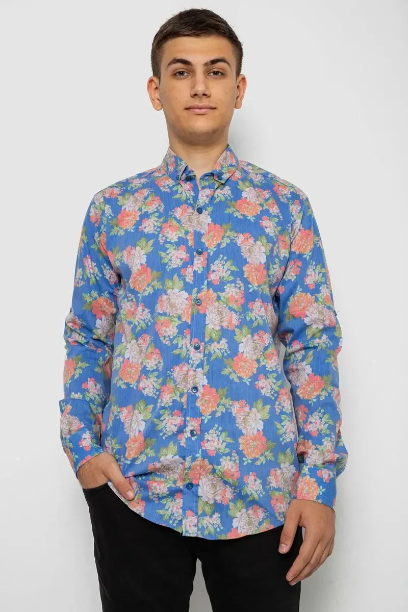 Сорочка чоловіча з принтом, колір різноколір, 214R2025