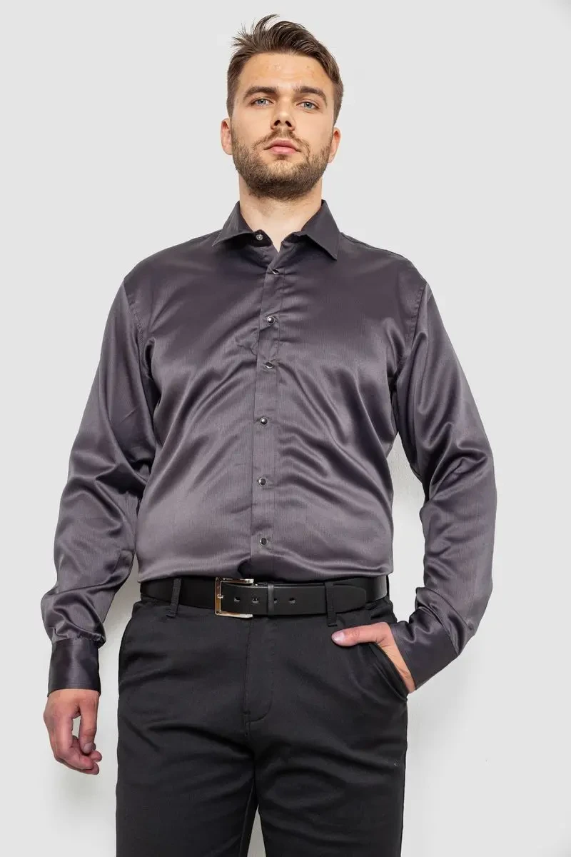 Сорочка чоловіча, колір сірий, 214R3061