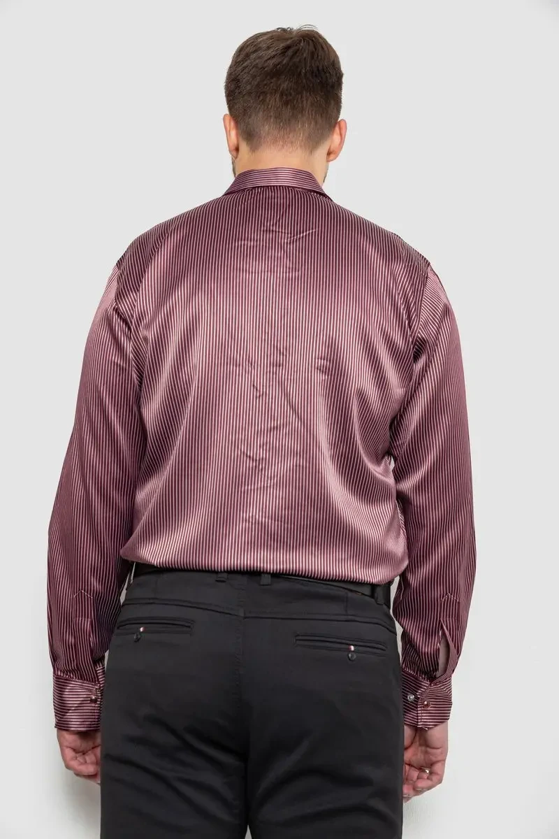 Сорочка чоловіча з принтом, колір бордовий, 214R5829 4