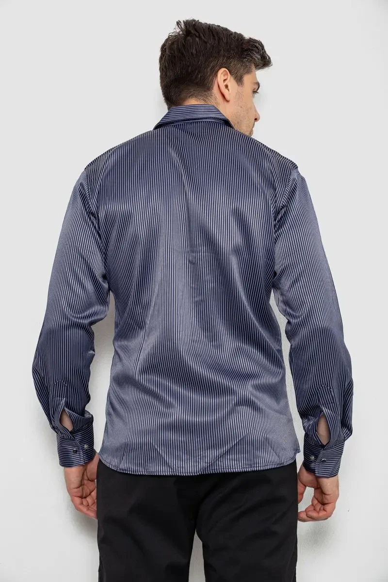 Сорочка чоловіча з принтом, колір синій, 214R5829 4